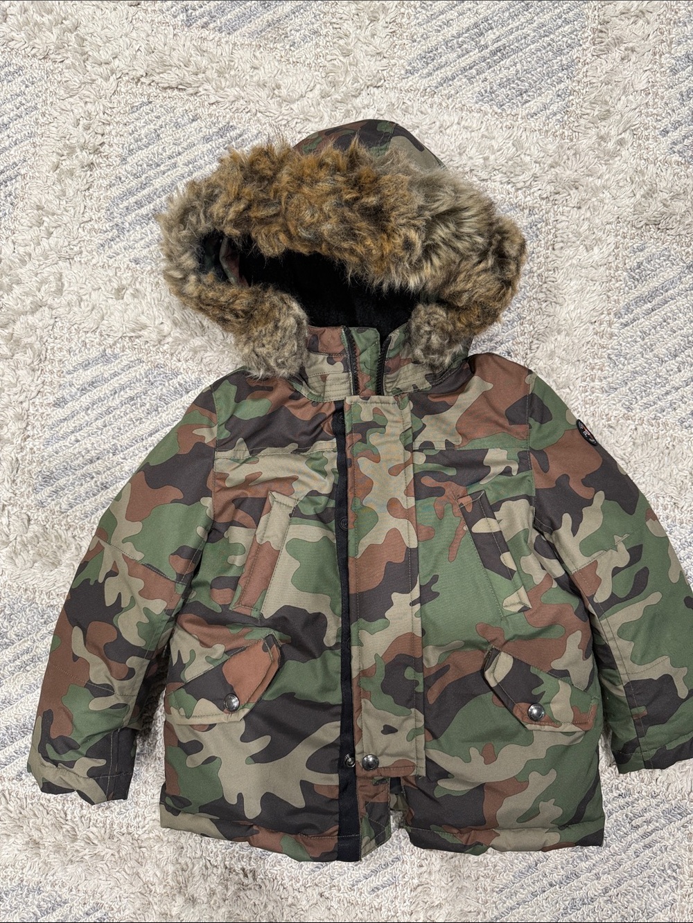 Polo by Ralph Lauren Black Puffer Jacket with Camo Lining